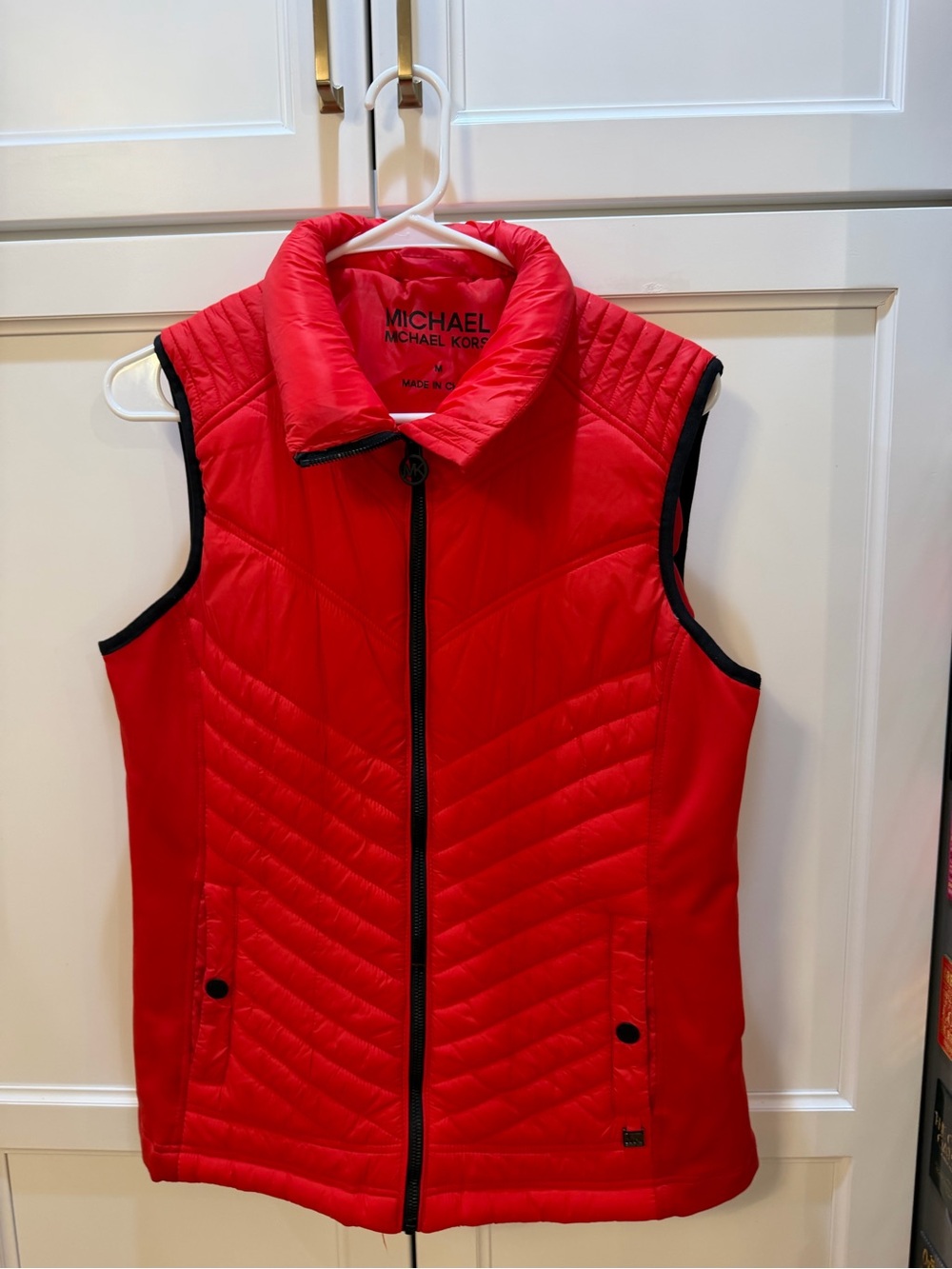 Michael Kors Red Quilted Sleeveless Puffer Vest NWOT